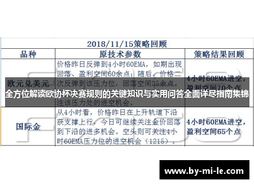 全方位解读欧协杯决赛规则的关键知识与实用问答全面详尽指南集锦